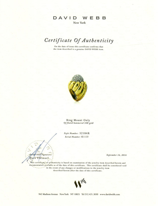 Vintage David Webb 18K Gold Diamond Dome Moonlight Ring