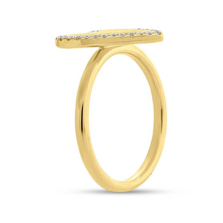Shy Creation 14K Gold Heart Ring with Diamond Border