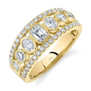 Shy Creation 14K Gold Emerald & Oval-Cut Diamond Bezel Ring