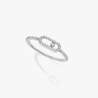 Messika 18K White Gold Move Uno Pavé Diamond Ring