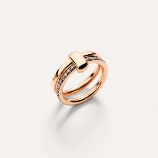 Pomellato 18K Rose Gold Brown Diamond Together Ring