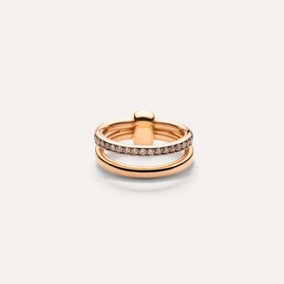 Pomellato 18K Rose Gold Brown Diamond Together Ring
