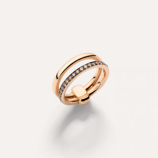 Pomellato 18K Rose Gold Brown Diamond Together Ring