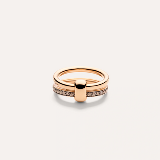 Pomellato 18K Rose Gold Brown Diamond Together Ring