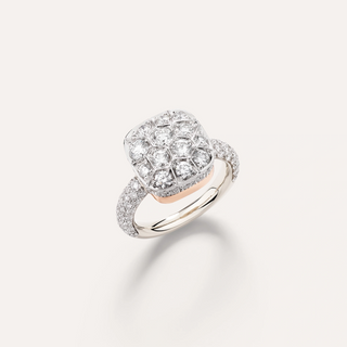 Pomellato Two-Tone 18K Gold Diamond Nudo Maxi Ring