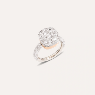Pomellato Two-Tone 18K Gold Diamond Nudo Maxi Ring
