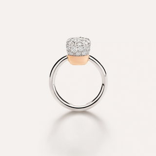 Pomellato Two-Tone 18K Gold Diamonds Cluster Ring