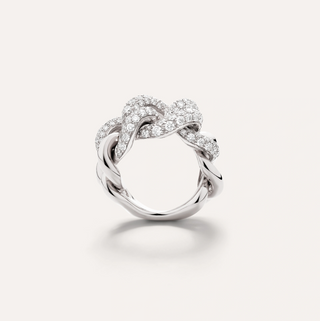 Pomellato 18K White Gold Diamond Catene Ring