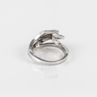 Estate 18K Baguette Diamond Swirl Ring