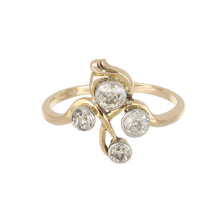 Art Nouveau Diamond Stylized Floral Ring
