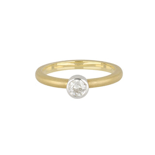 Two-Tone Old European-Cut Diamond Solitaire Ring