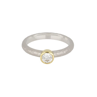 Two-Tone Diamond Solitaire Ring