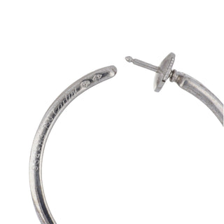 Estate Cartier 18K White Gold Inside-Out Diamond Hoop Earrings
