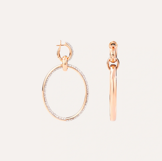 Pomellato 18K Rose Gold Pave Diamond Iconica Drop Earrings