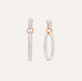 Pomellato 18K Rose Gold Pave Diamond Iconica Drop Earrings