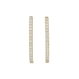 Tenenbaum 18K Gold Diamond Oval Hoop Earrings