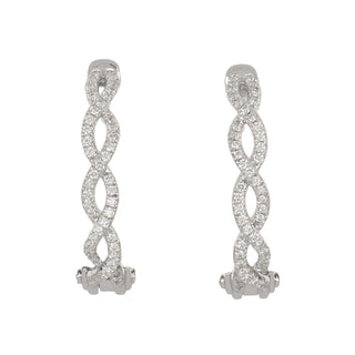 Verragio 18K White Gold Braided Diamond Hoops