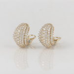 Vintage Hammerman Bros. 18K Gold Diamond Hoop Earrings