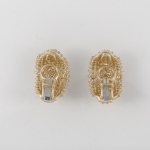 Vintage Hammerman Bros. 18K Gold Diamond Hoop Earrings