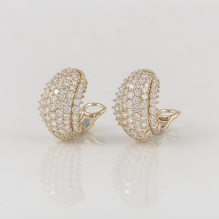 Vintage Hammerman Bros. 18K Gold Diamond Hoop Earrings