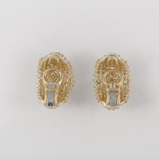 Vintage Hammerman Bros. 18K Gold Diamond Hoop Earrings