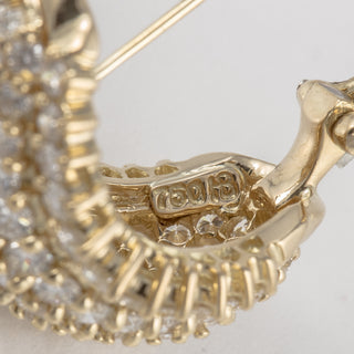 Vintage Hammerman Bros. 18K Gold Diamond Hoop Earrings