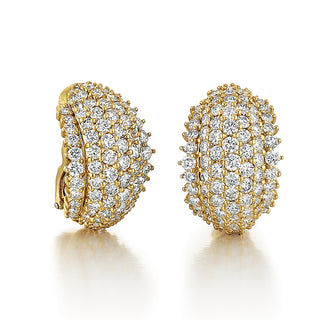 Vintage Hammerman Bros. 18K Gold Diamond Hoop Earrings