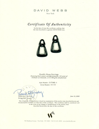 David Webb Two-Tone Manhattan Minimalism Black Enamel Double Hoop Earrings