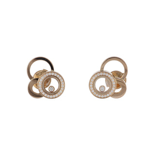 Chopard 18K Rose Gold Diamonds Stud Earrings