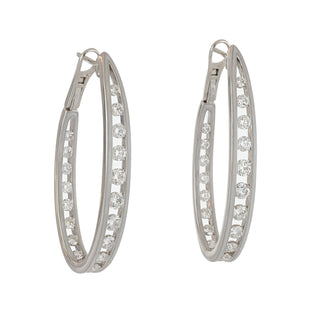 Tenenbaum Collection 18K White Gold Diamonds Hoop Earrings