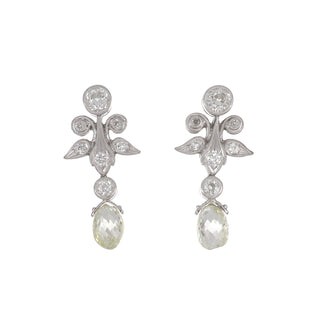 Antique Garland-Style Briolette Diamond Drop Earrings
