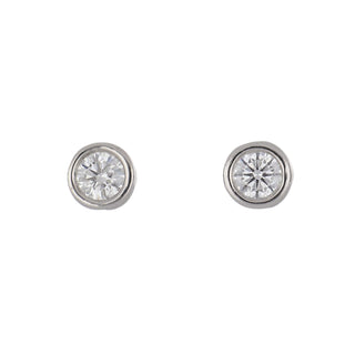 Tenenbaum Platinum 0.70ct Bezel-Set Diamond Stud Earrings