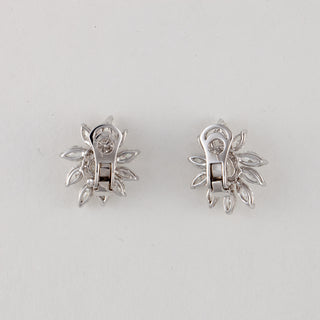 Vintage Platinum Marquise & Pear Diamond Cluster Earrings