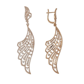 Estate 14K Rose Gold Diamond Drop Earrings