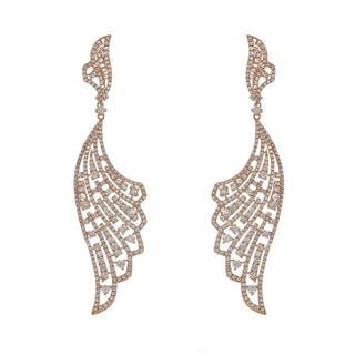 Estate 14K Rose Gold Diamond Drop Earrings