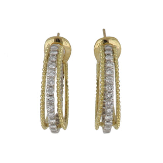 Vintage Tiffany & Co. Two-Tone Diamond Hoop Earrings