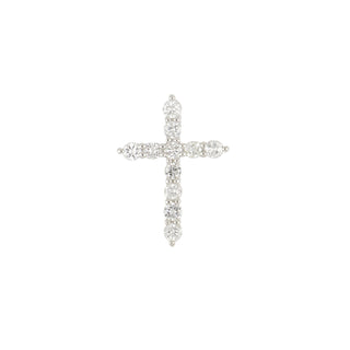 18K White Gold Diamond Cross Pendant