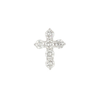18K White Gold Diamond Cross Pendant