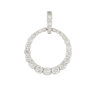 18K White Gold Diamond Circle Pendant