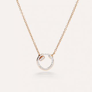 Pomellato 18K Rose Gold Pave Diamond Together Necklace