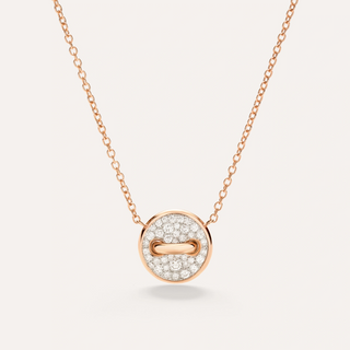 Pomellato 18K Rose Gold Diamond & Mother-Of-Pearl Pom Pom Dot Reversible Necklace