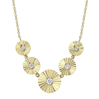 Shy Creation 14K Bezel-Set Diamond Circle Necklace