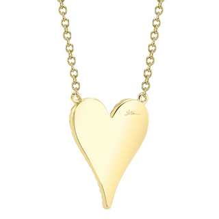 Shy Creation 14K Gold Pavé Diamond Heart Pendant Necklace