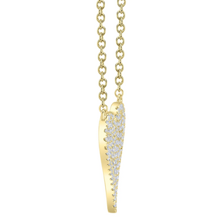 Shy Creation 14K Gold Pavé Diamond Heart Pendant Necklace