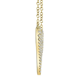 Shy Creation 14K Gold Pavé Diamond Heart Pendant Necklace