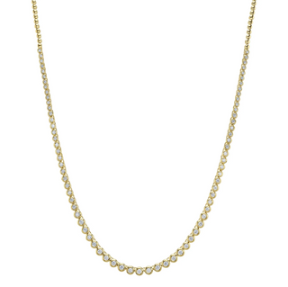 Shy Creation 14K Gold Bezel-Set Diamond Line Necklace