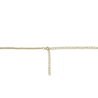 Shy Creation 14K Gold Bezel-Set Diamond Line Necklace