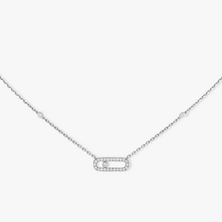 Messika 18K White Gold Pave Diamond Move Uno Necklace