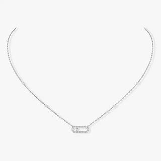 Messika 18K White Gold Pave Diamond Move Uno Necklace