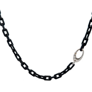Antonio Papini 18K White Gold & Titanium Diamond Link Chain Necklace